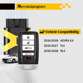 Acura Self Programmable Car Key Smart Keyless Entry Remote Control Replacement for 2015-2018 Acura ILX RLX TLX with FCC: KR5V1X